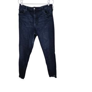 GAP High Rise Universal Legging Jeans 16 33 Dark Wash Raw Hem